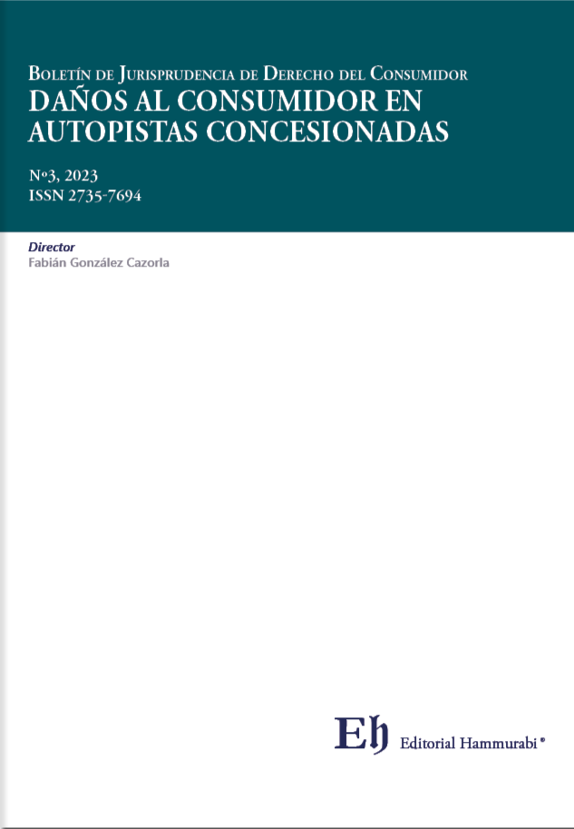 Boletín de jurisprudencia de Derecho del consumidor N°3. Daños al consumidor en autopistas concesionadas