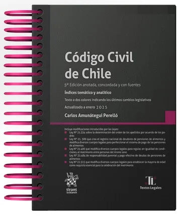 Código Civil de Chile 2025 5ª Edición anotada, concordada y con fuentes. Índices temático y analítico