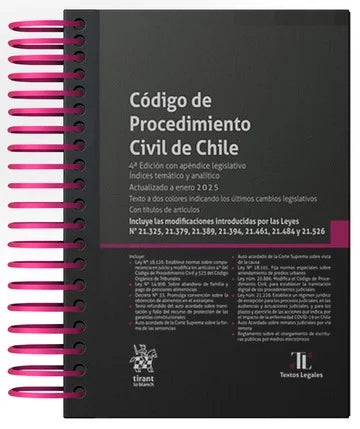 Código de Procedimiento Civil de Chile 2025 4ª Edición con apéndice legislativo. Índices temático y analítico