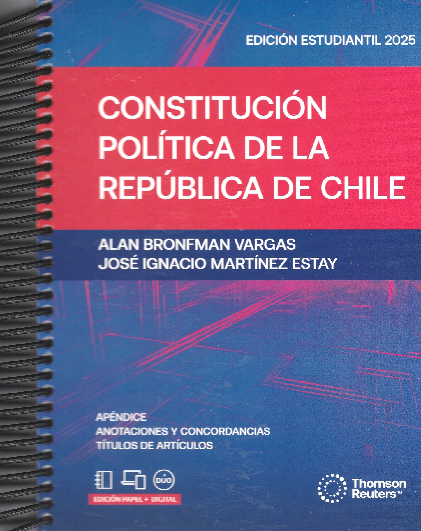 Constitución Política de la República. Edición estudiantil 2025. Anillado