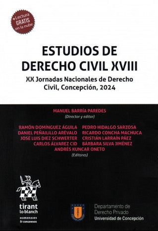 Estudios de derecho civil XVIII. XX Jornadas nacionales de derecho civil. Concepción 2024